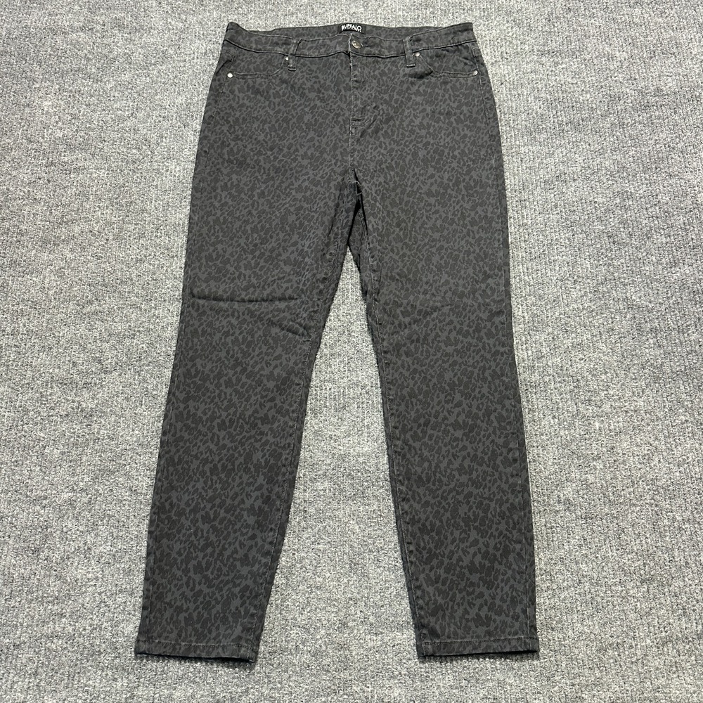 Buffalo‎ David Bitton Hanna High Rise Skinny Stretch Pants 14/34 Gray Leopard